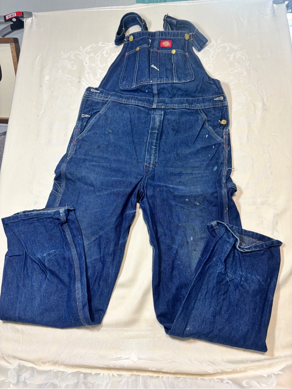 Dickies Men's Dark Blue Denim Relaxed Overalls